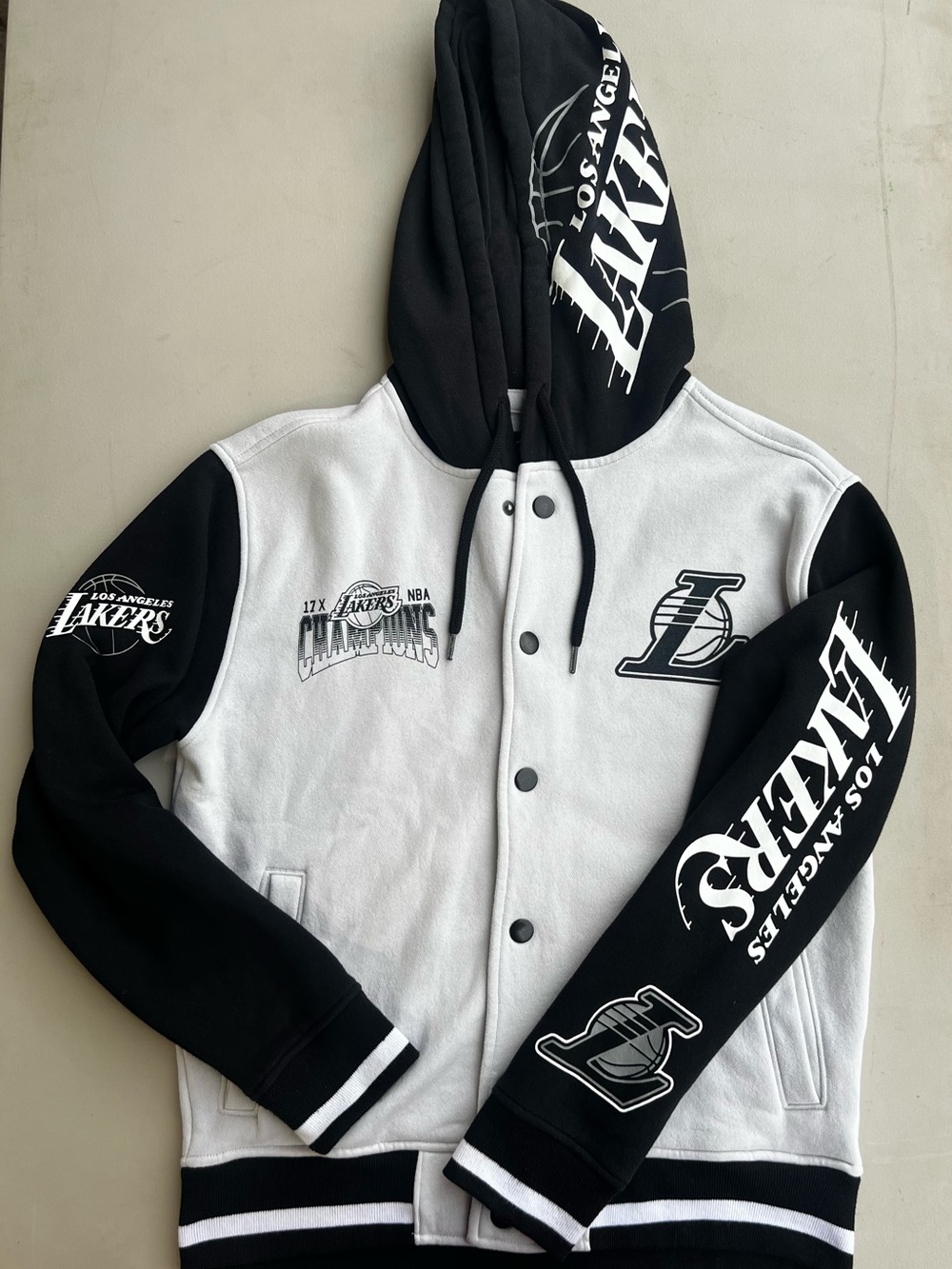 Hollister Los Angeles Lakers Black & White Varsity Jacket
